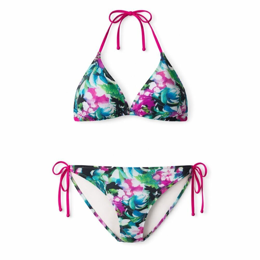 ATHLETA Halter 2 Piece Floral Bikini Set (Top: D cup; Bottom: L)